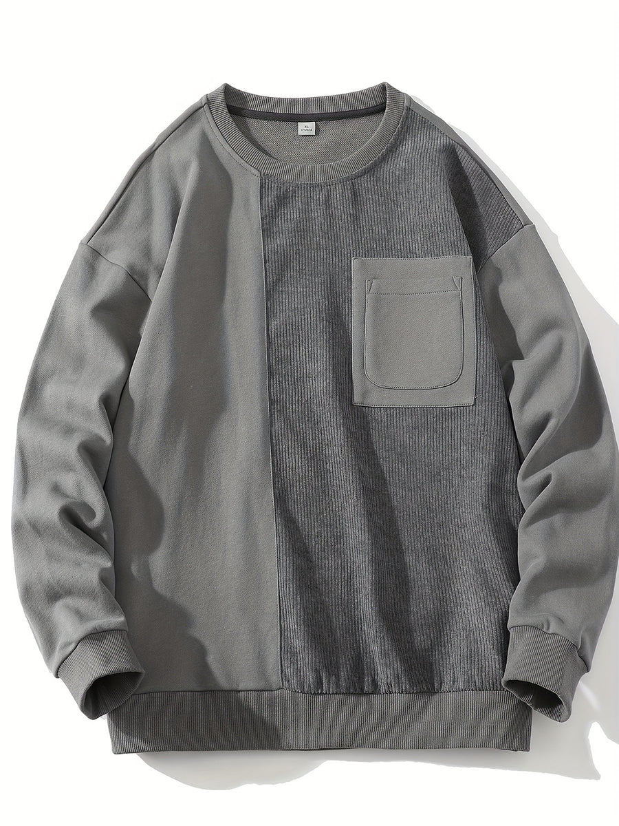 Shulei Water OBM Spring New Men'S Fashion Sweatshirt Round Neck Men'S Pullover Men'S Clothing Men'S Casual Athletic Wear - Dark Gray