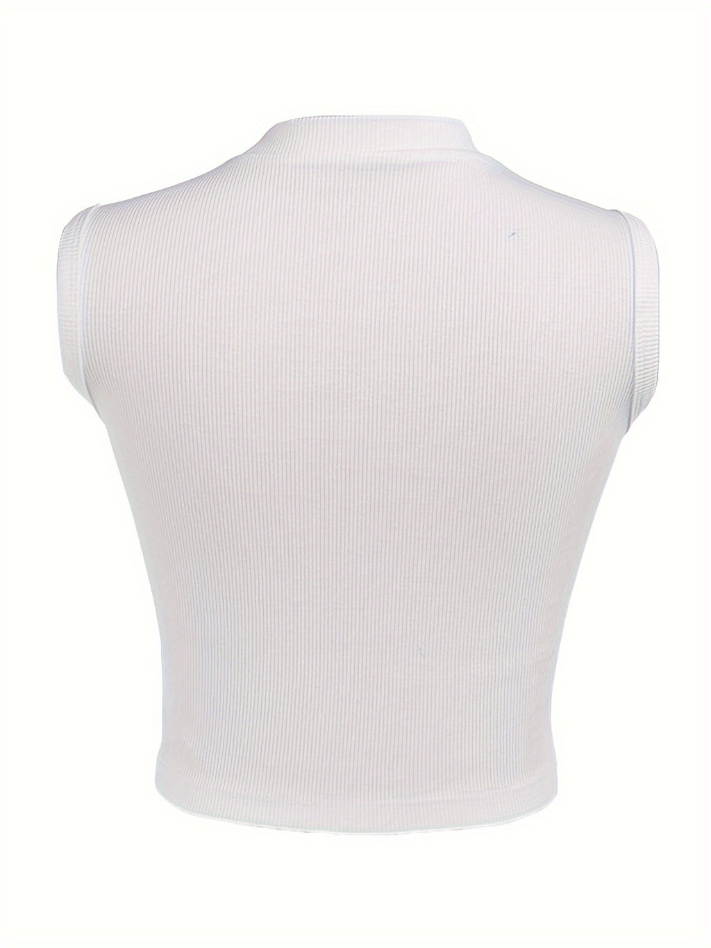 [Self-Designed Pattern] JFL141 Sexy Hollow Out Sleeveless Top for Women, European And American Style, Solid Color, Round Neck, Slim Fit, Versatile Vest - White