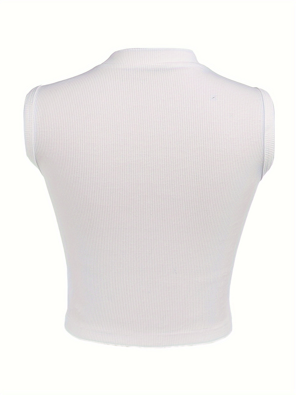 [Self-Designed Pattern] JFL141 Sexy Hollow Out Sleeveless Top for Women, European And American Style, Solid Color, Round Neck, Slim Fit, Versatile Vest - White