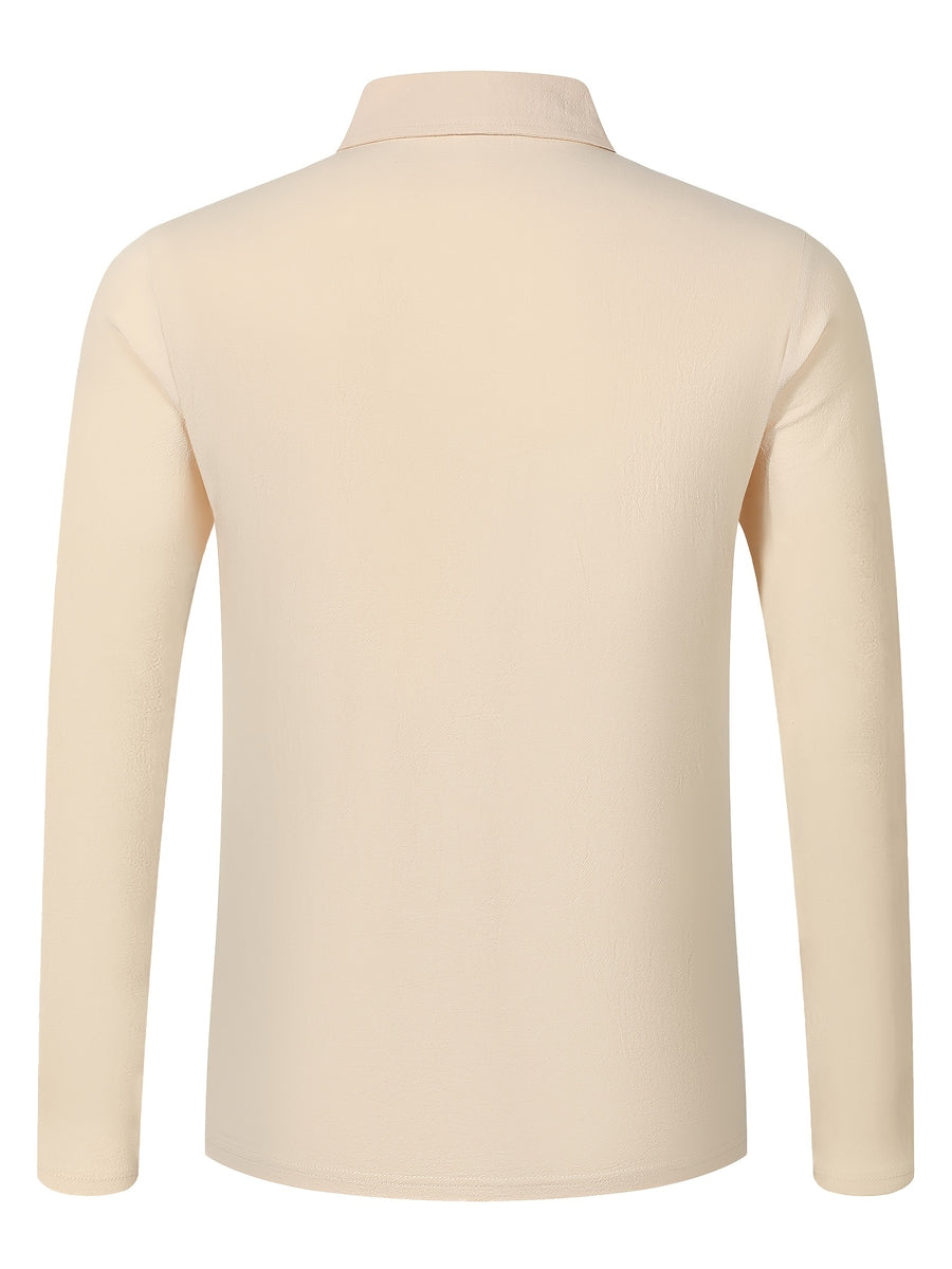 2pcs Set Men'S Autumn New Style Long Sleeve Shirt Suitable for Daily Wear - apricot + black