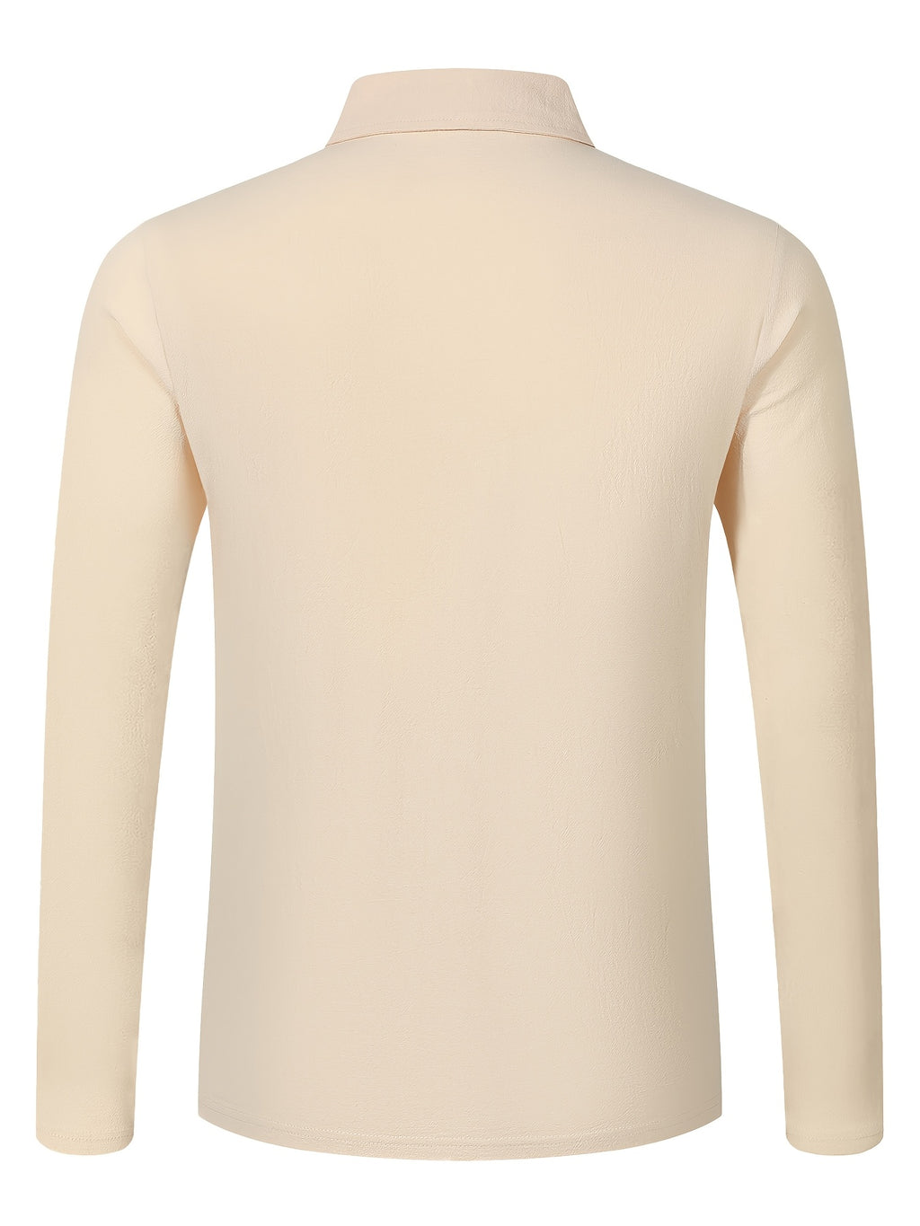 Autumn New Men'S Long Sleeve Shirt Casual Vacation Lapel Golf Long Sleeve - Apricot