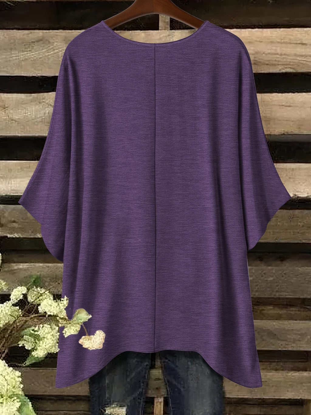 Plus Size - Plus Size - Fashionable New Polo with Buttons, Women'S Plus Size Short Sleeve T-Shirt, Unique Short Sleeves, Stylish Casual Women'S Wear, Loose Fit Clothing, Additions Not Included - Purple