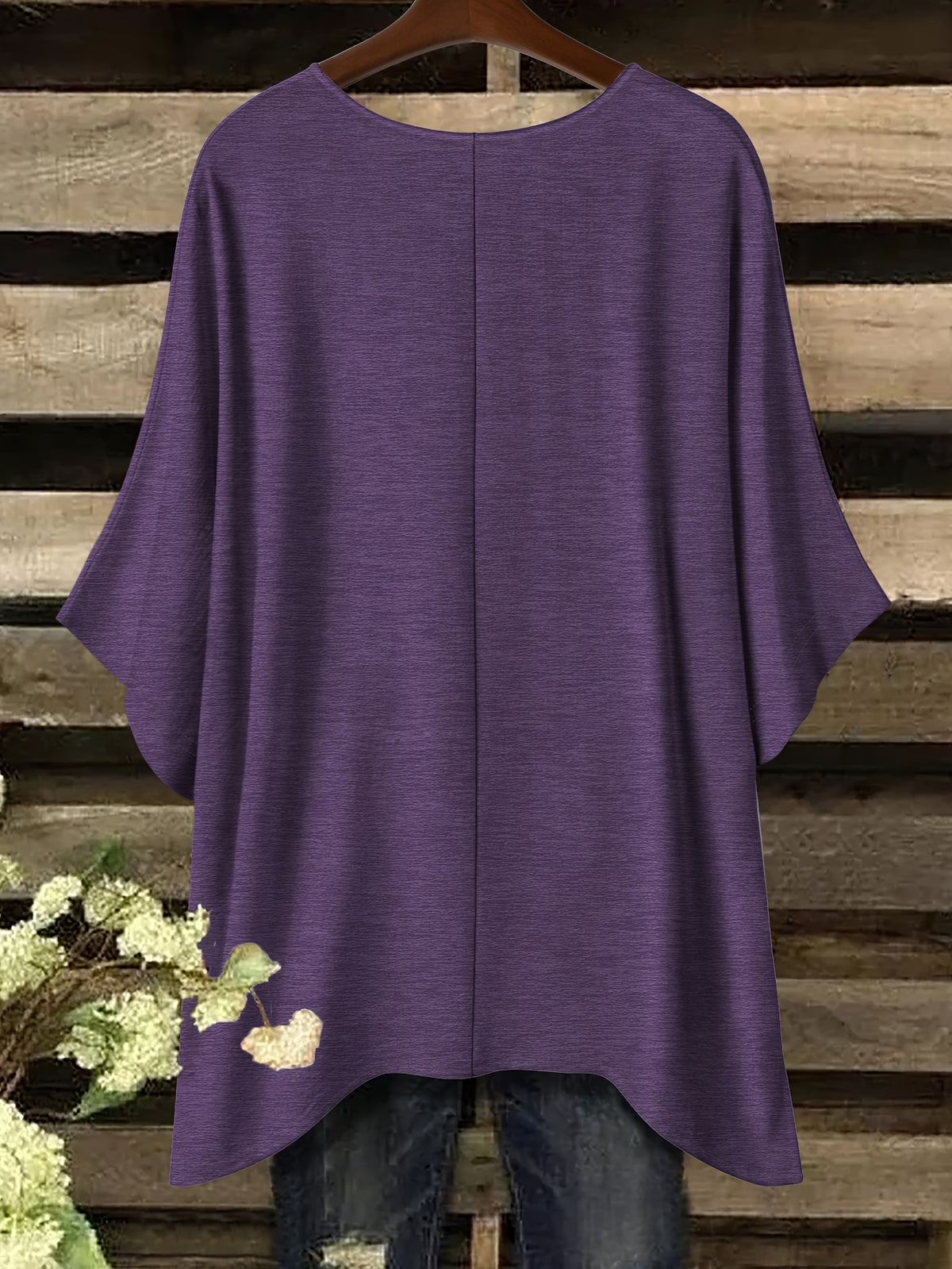 Plus Size - Plus Size - Fashionable New Polo with Buttons, Women'S Plus Size Short Sleeve T-Shirt, Unique Short Sleeves, Stylish Casual Women'S Wear, Loose Fit Clothing, Additions Not Included - Purple