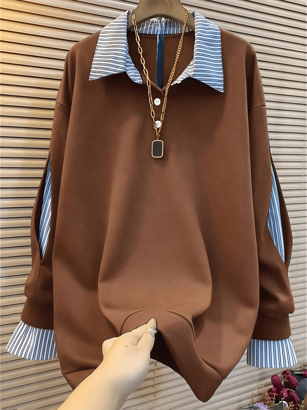 Women'S Fashion Casual sweatshirt - Coffee Color