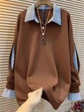 Women'S Fashion Casual sweatshirt - Coffee Color