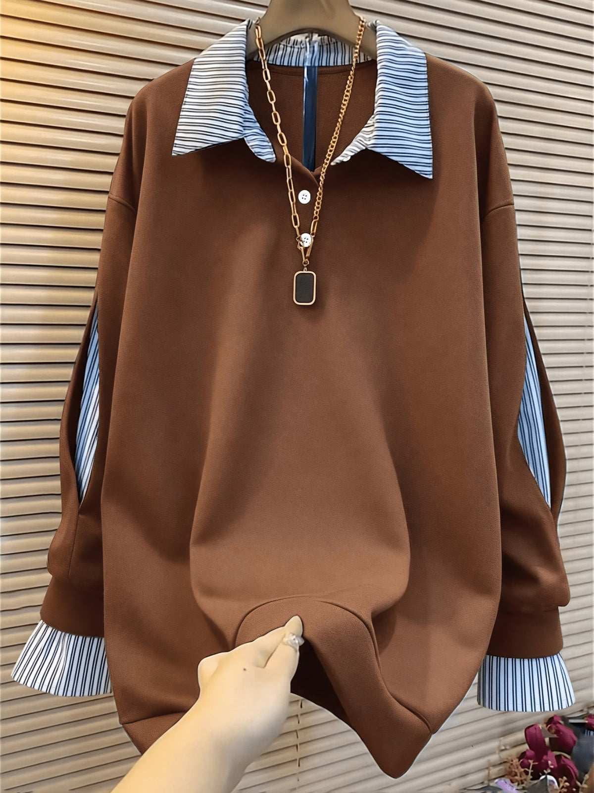 Women'S Fashion Casual sweatshirt - Coffee Color