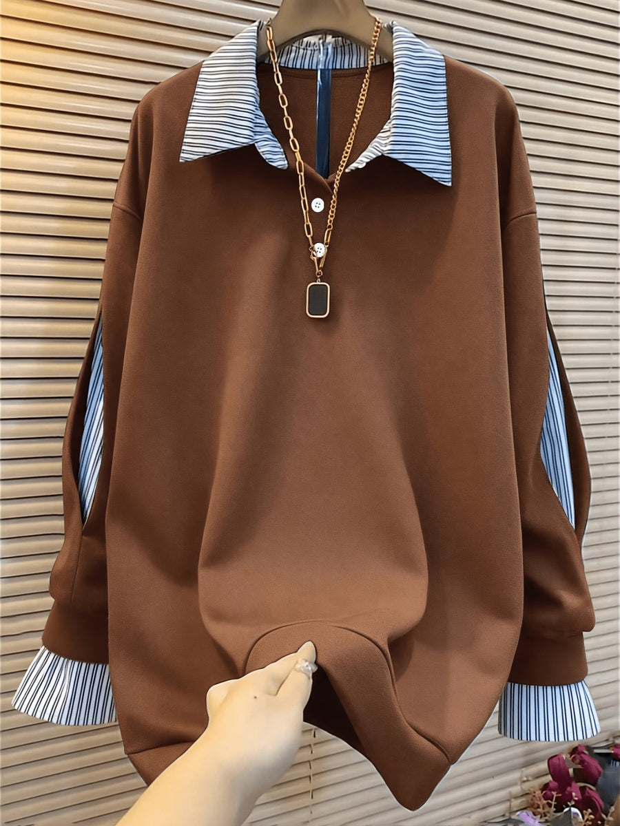 Women'S Fashion Casual sweatshirt - Coffee Color