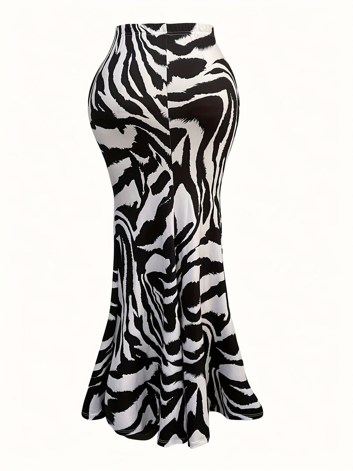Women'S Fashion Zebra Print Mermaid Maxi Dress - Zebra Print