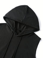 3pcs Men's Hooded Tank Tops, New Summer Style, Skin-Friendly and Breathable Fabric, Sleeveless Loose Fit for a Slimming Look, Versatile for Daily Fitness, Sports, and Streetwear, Essential for Men's Refreshing Summer Outfits - Black+Black+Black