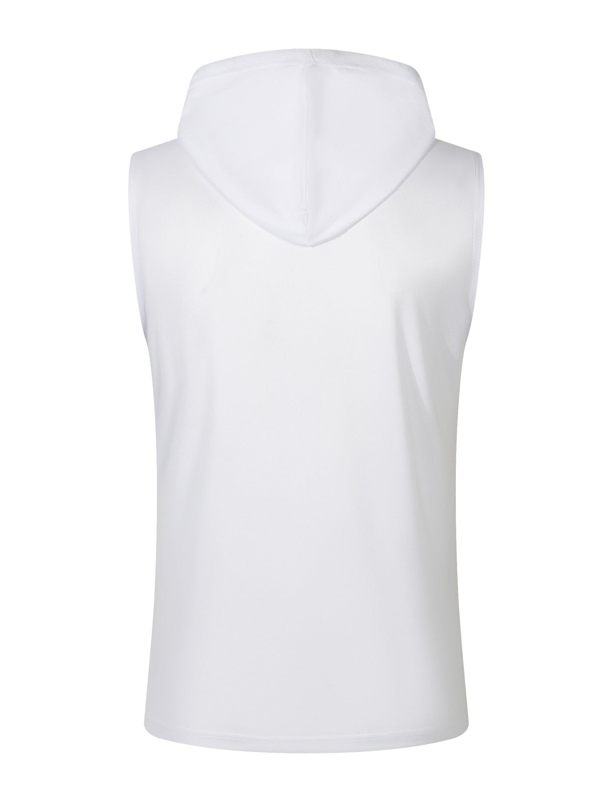 Men's Sleeveless Hooded Henley Shirt - Lightweight, Breathable Polyester | Summer Casual & Sporty Top with Button Detail | Machine Washable - White