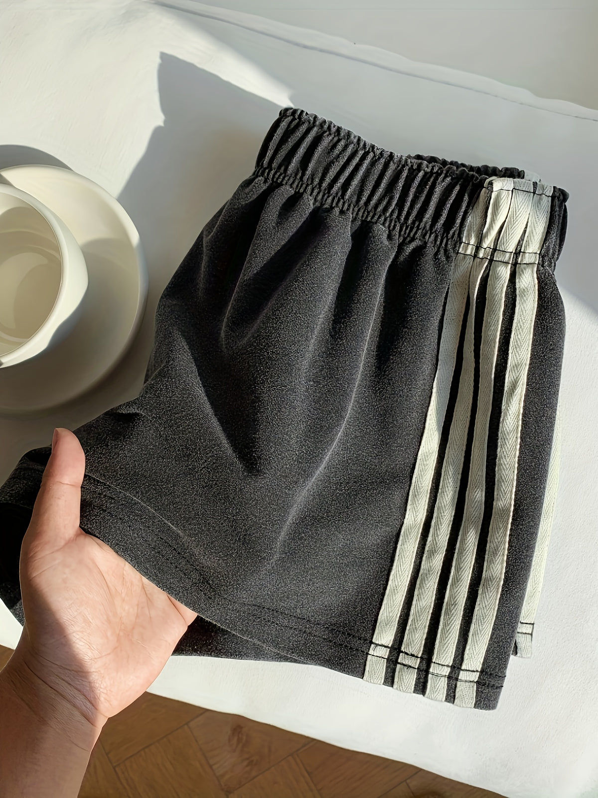 (ZD1019268) Ladies' Fashionable Casual Shorts - Dark Gray