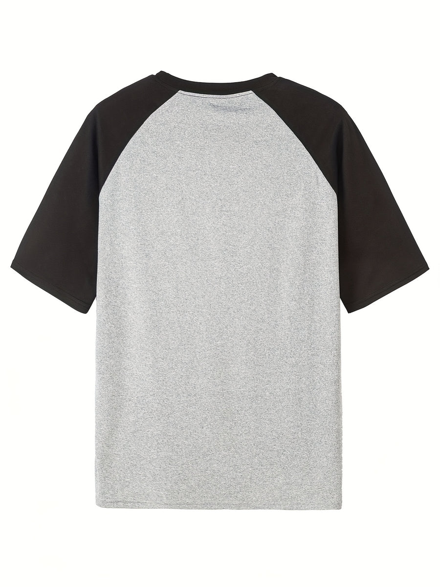 Women'S Contrast Shoulder Letter Print Short Sleeve T-Shirt Summer Design Comfortable Breathable Casual Versatile Women'S Top - Grey