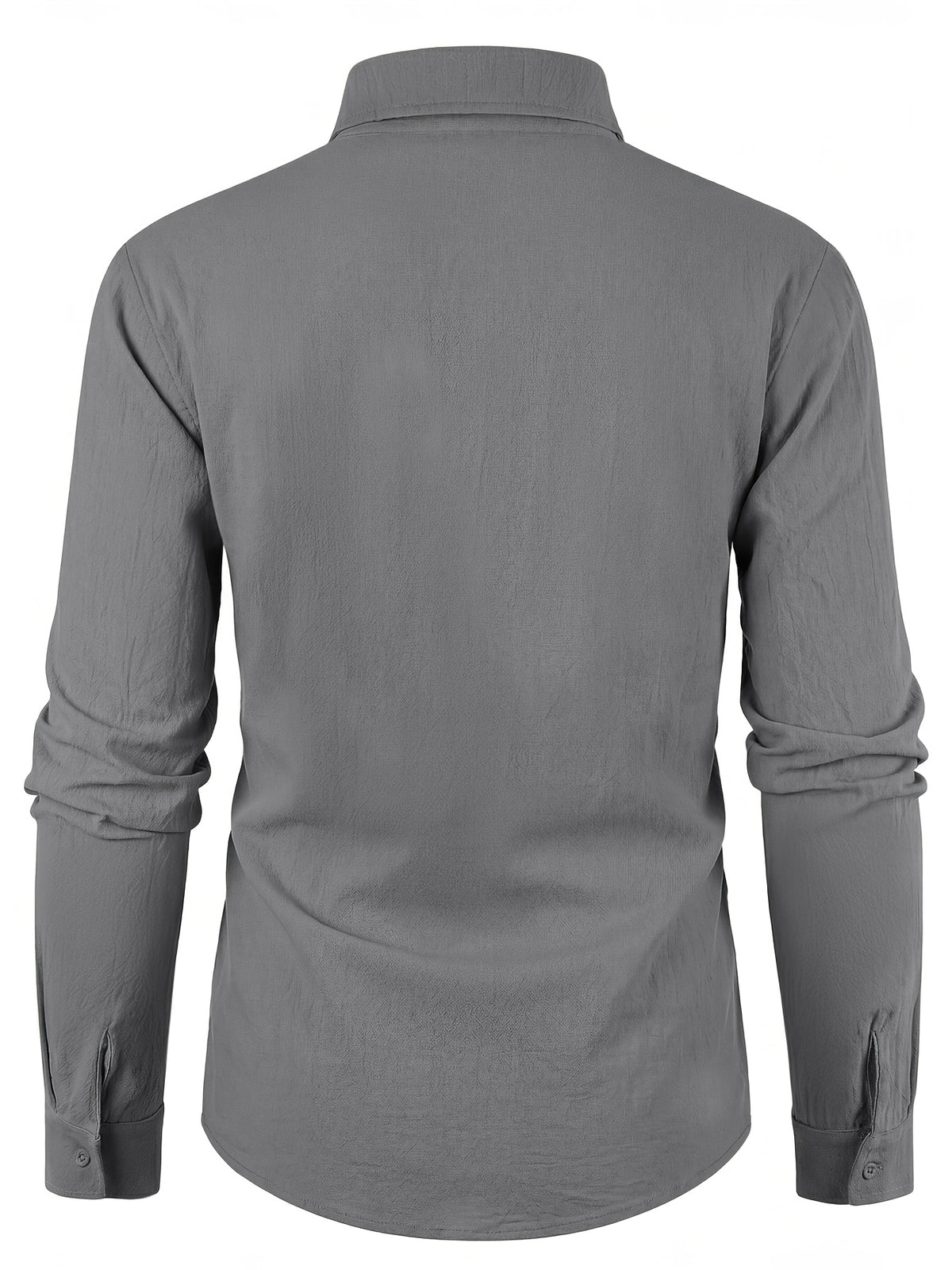 5pcs Men's New Spring/Autumn Thin Loose-Fit Comfortable Lapel Solid Color Basic Linen Long-Sleeve Shirt for Daily Commuting, Fitness, Sports, Home, Leisure, Trendy Fashion Button-Up Top - Mix A
