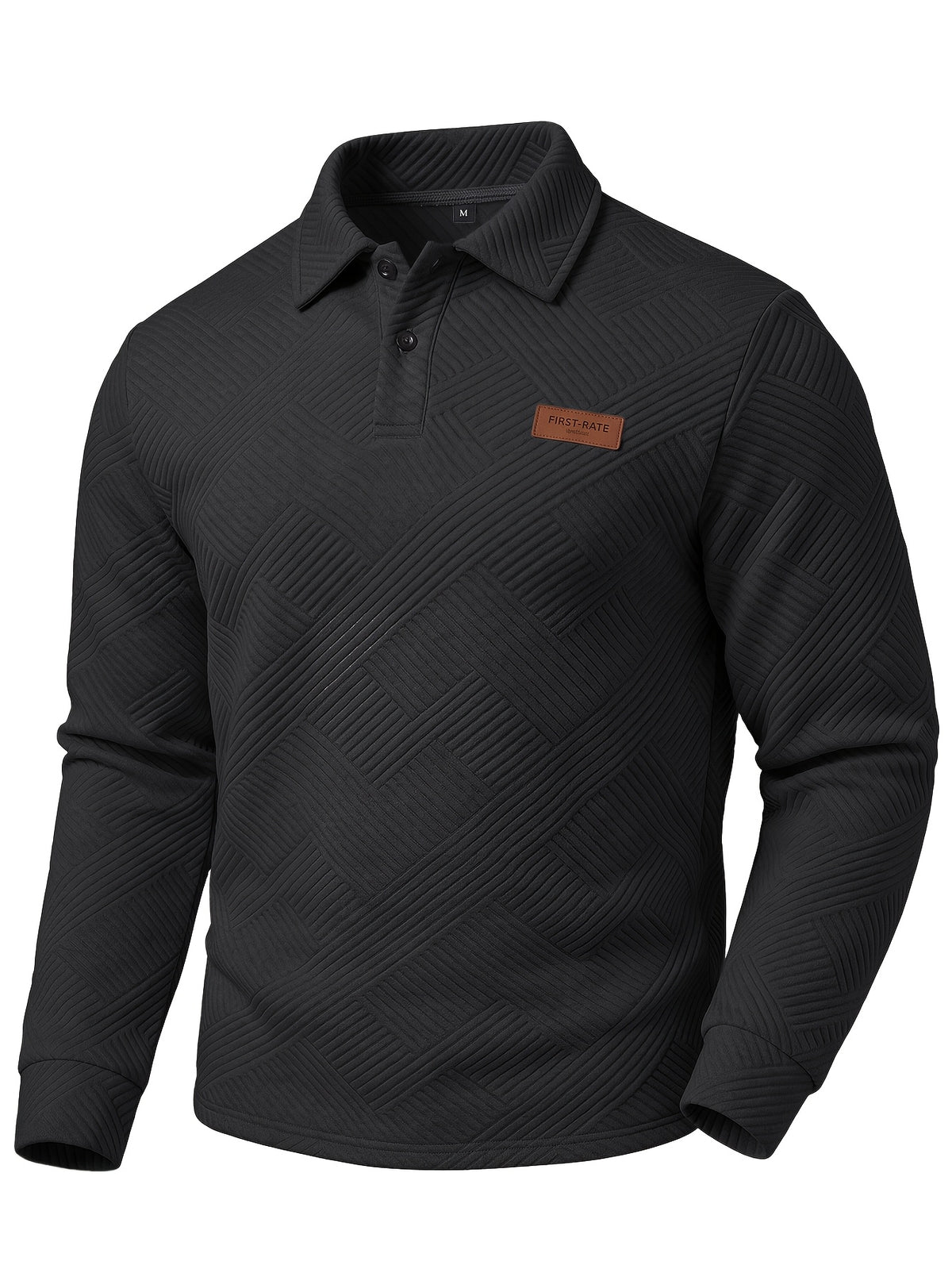 Pring/Autumn New Men's POIO Shirt Fashionable And Atmospheric Casual Knit Jacquard T-Shirt Men's Clothing - Black