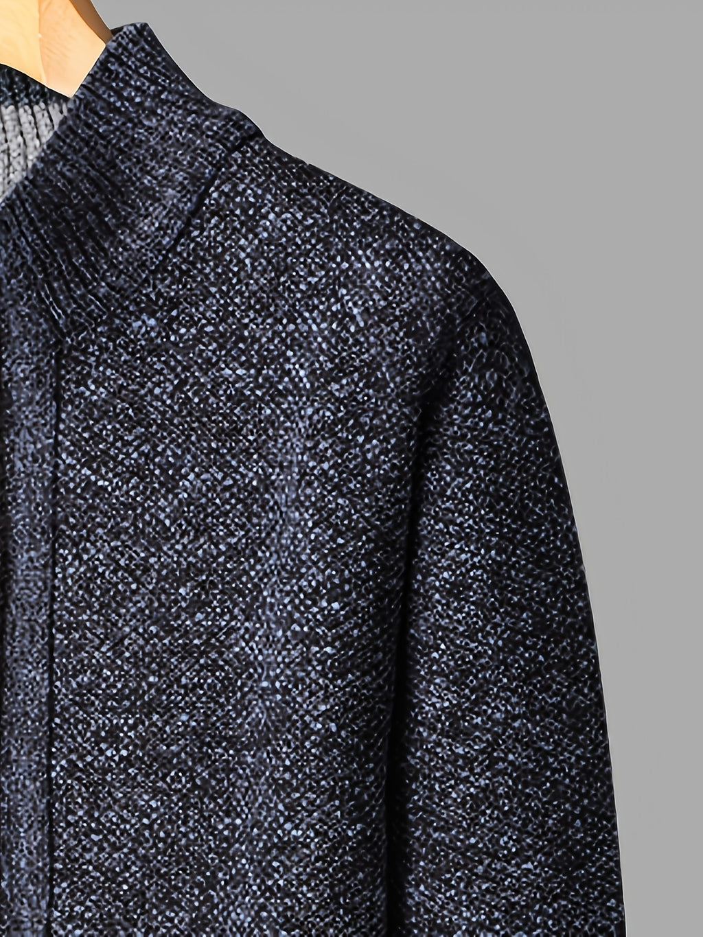 Easy And Casual Men'S Thick Knitted Cardigan, Autumn And Winter Stand Collar Zipper Top Classic Basic Style with Practical Double-Sided Pockets, Basic Style for Daily Wear of Young And Middle-Aged People - Navy Color