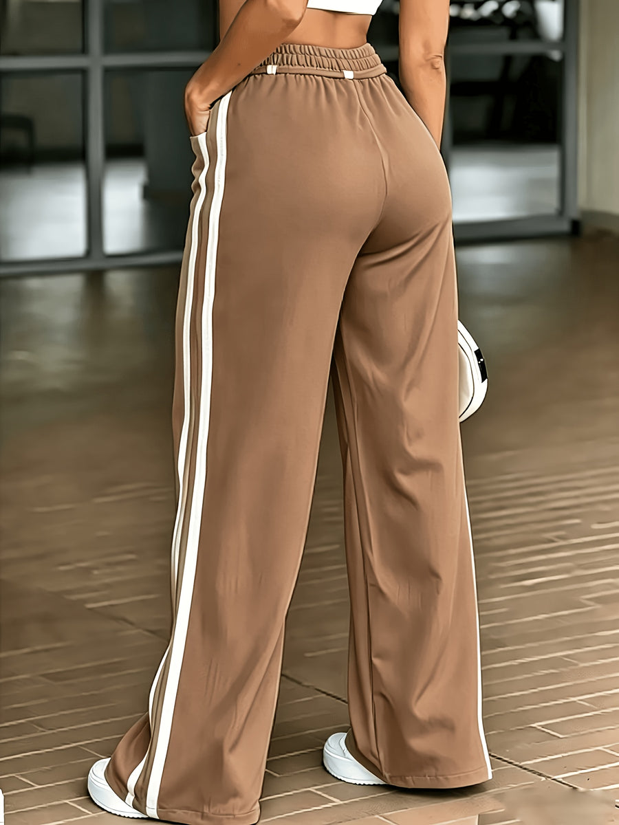 Women's Fashion - Long Trousers - Unique Waist Design for a Look, Daily Commute Style, Elegant, Fashionable, and Casual, Versatile for and All-Match Outfits, Suitable for Outdoor S, Japanese, Korean, European, and American Styles, Four Seasons - Coffee Brown