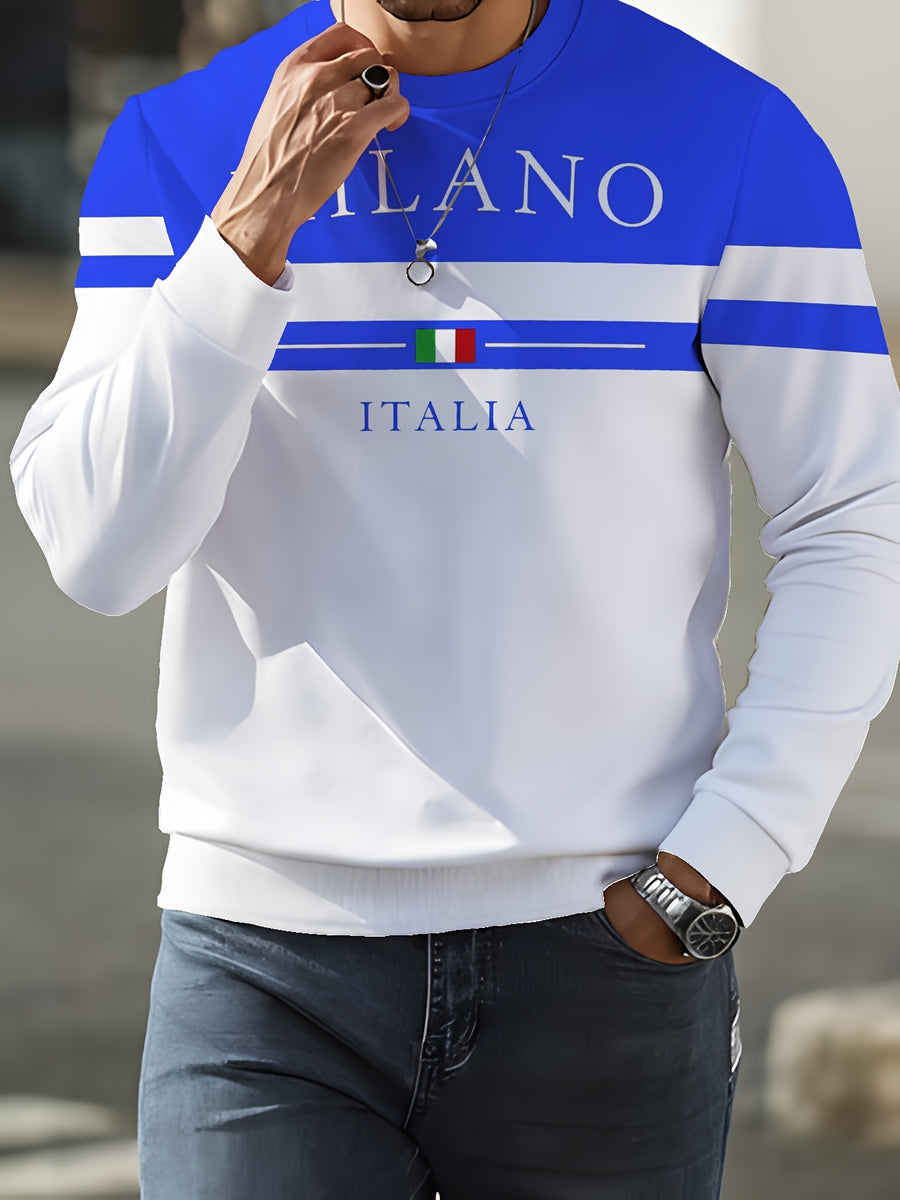 Men's Crew Neck Sweatshirt, New Spring/Autumn Crew Neck Top, Trendy Men's Crew Neck Sweatshirt Winter Clothes for Men - Mixed Color 2