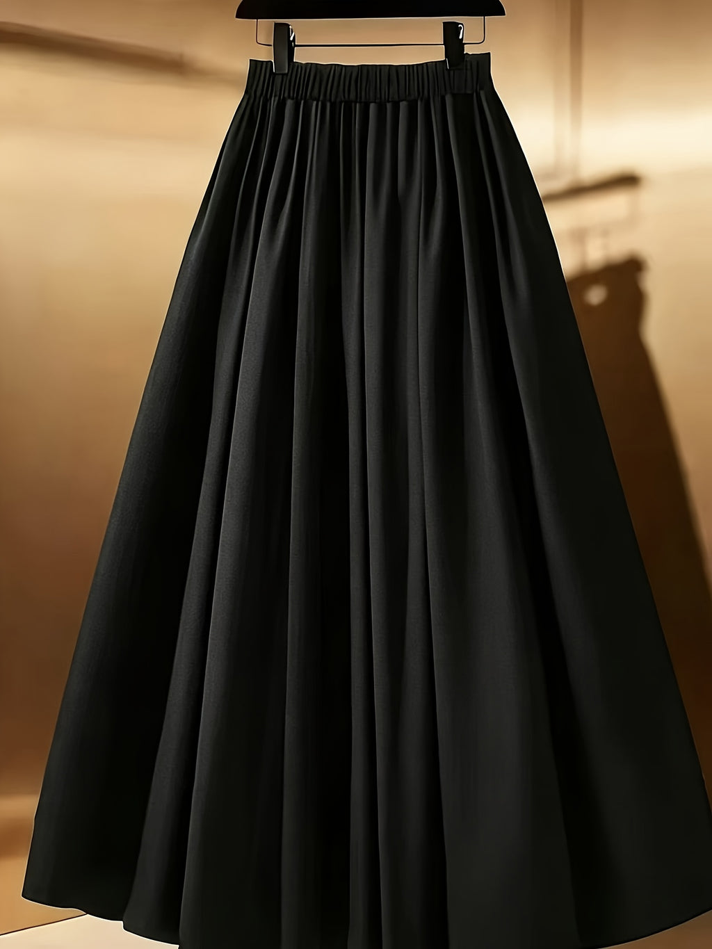 Women'S Elegant High-Waist Bow A-Line Trumpet Midi Dress - Black