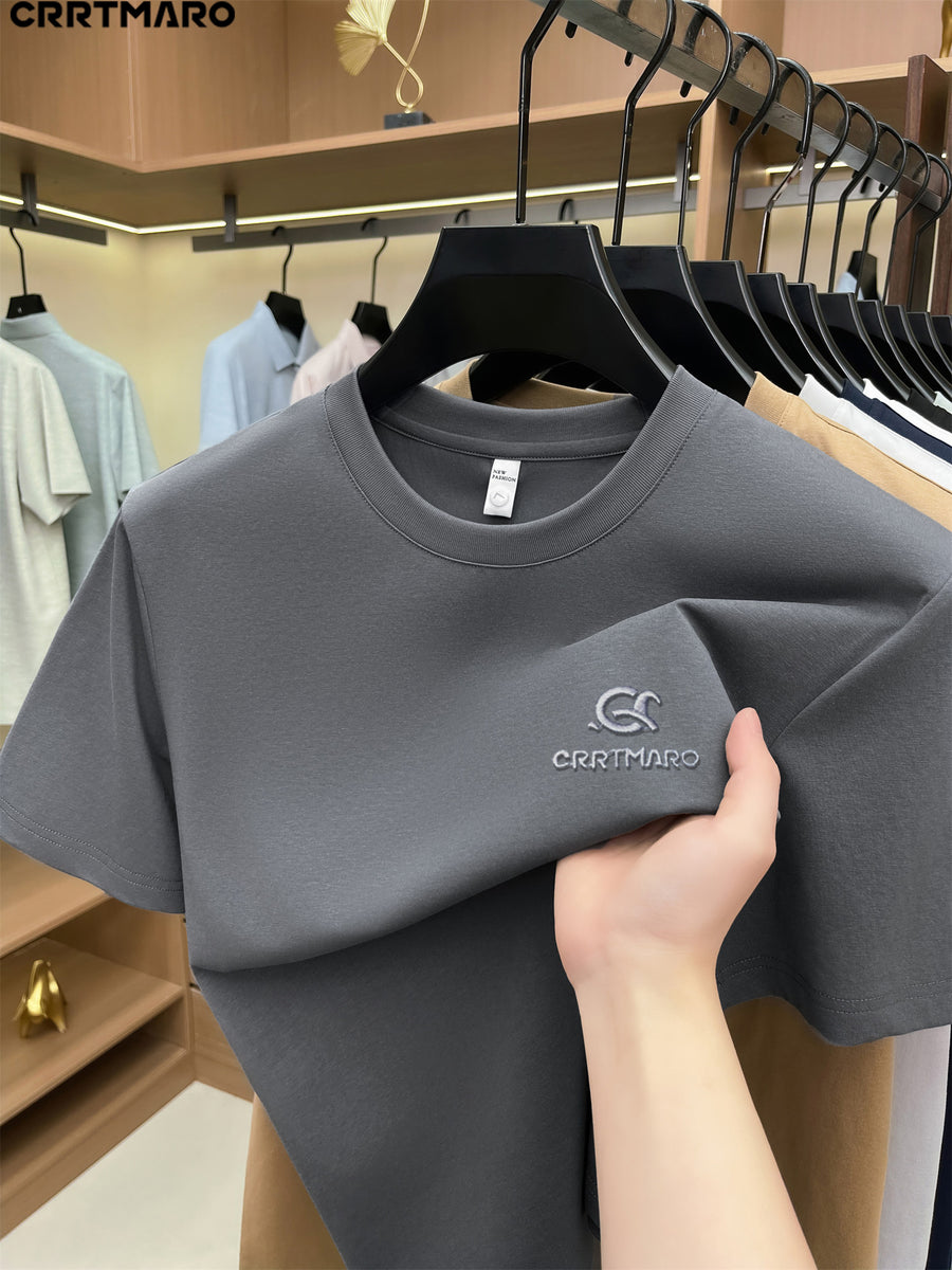 Kartmar CRRTMARO Summer New Round Neck Quick-Dry Short Sleeve T-Shirt Men'S Youth Loose Casual Short Sleeve Top Men'S Clothing SP - Grey