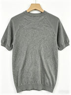 2026 Light Luxury Texture Men'S Off-Shoulder Knit Short Sleeve, Comfortable And Breathable Summer T-Shirt - Grey