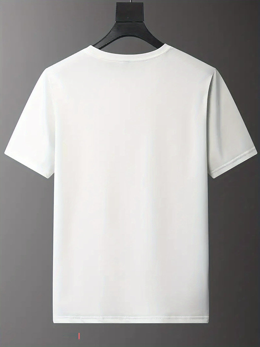 Men's Casual and Fashionable Letter Printed T-shirt, Round Neck Comfortable Polyester Fabric, Suitable for Daily Wear as Fashionable Streetwear, Men's Clothing - White