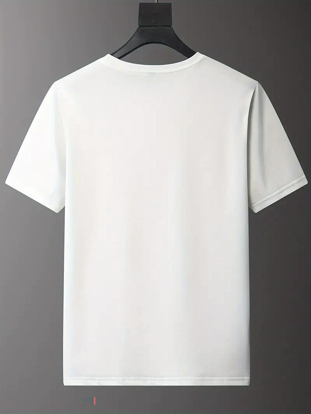 Men's Casual and Fashionable Letter Printed T-shirt, Round Neck Comfortable Polyester Fabric, Suitable for Daily Wear as Fashionable Streetwear, Men's Clothing - White