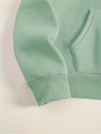 ETHIOPIA Lettering And Ethiopian Flag Pattern Autumn Winter Fashion Fleece Hooded Sweatshirt Women'S Printed Casual Elegant Women'S Clothing Cute Top - Green