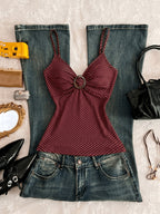 Women'S Polka Dot Decorative Casual Vest, Suitable for Daily Wear And Vacation - Mixed colors
