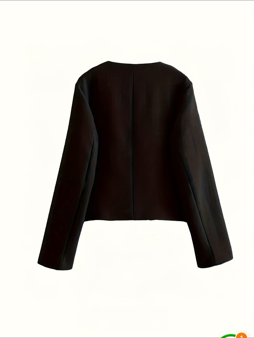 Short Women's Clothing 2025 Temperament European and American Top Classic Elegant Style Jacket Suit Flap High-End New Round Neck Casual - Black