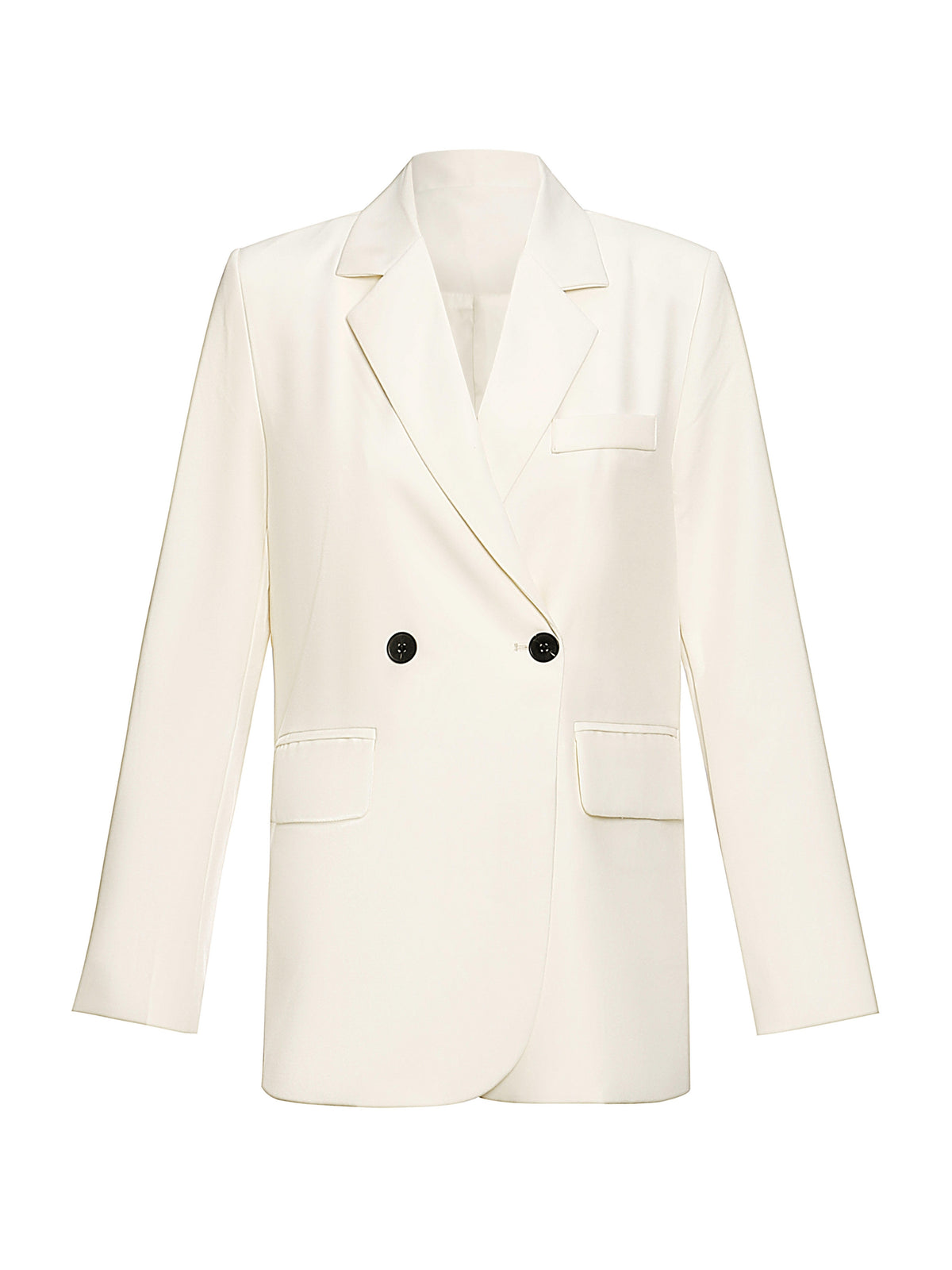 Women'S Solid Color Casual Fashion Trendy Back Buckle Lapel Commuter Suit Top Jacket - Apricot