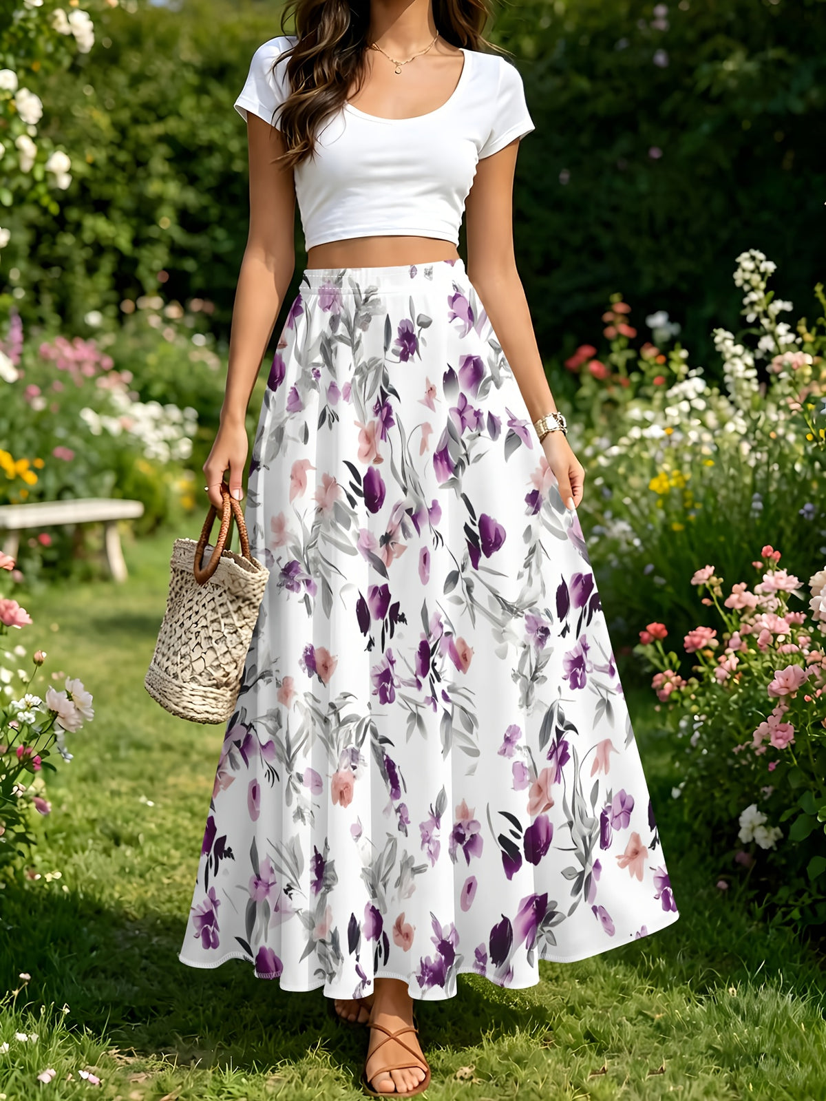 Solid Drapey Chic A-Line Skirt - Mixed colors