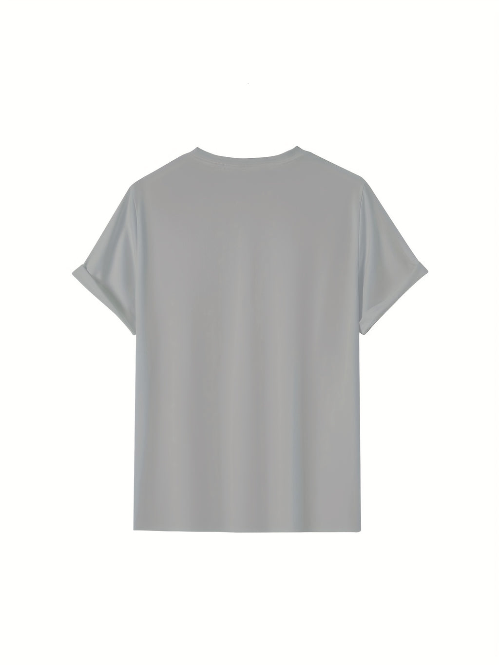 Men's T-Shirt with Letter A Print - Casual Wear - Light Grey
