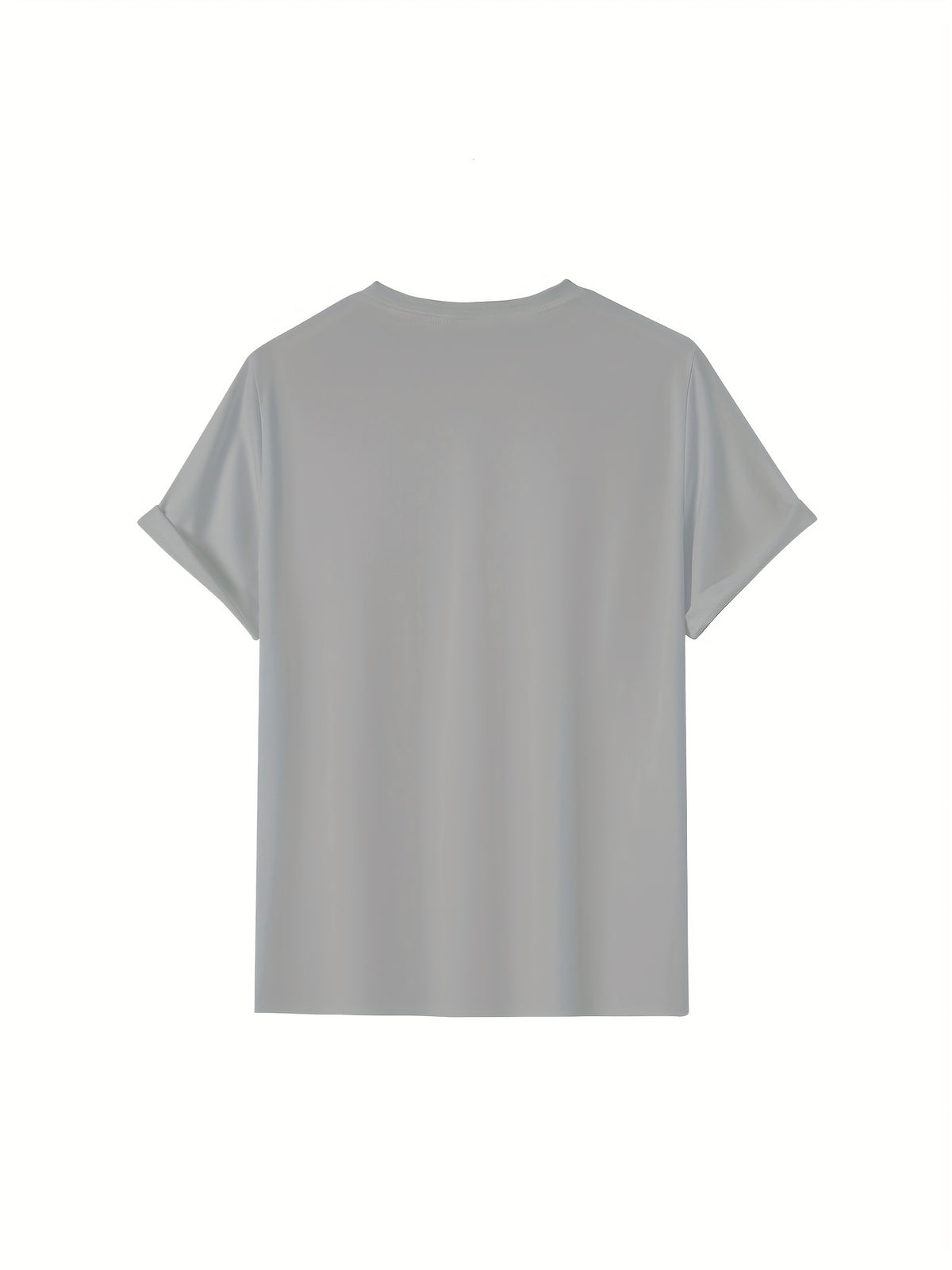 Men's T-Shirt with Letter A Print - Casual Wear - Light Grey