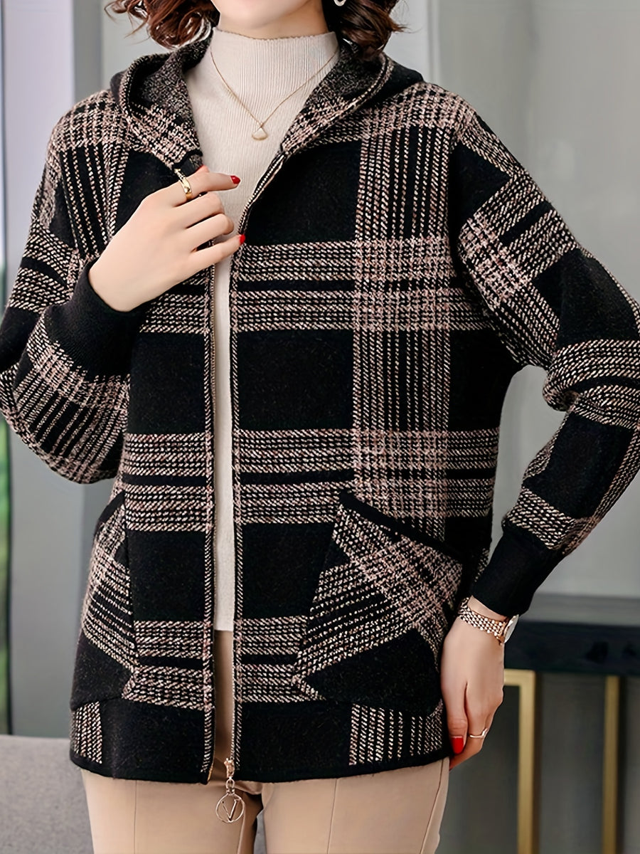MOM Hoodie 2023 New Women Spring and Autumn Loose Zipper Cardigan Jacket Woman - Camel