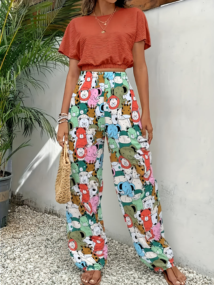 Women'S Long Tapered Pants, Comfortable Breathable Skin-Friendly Unisex Ice Casual Trousers, Beach Long Lantern Pants - Violet