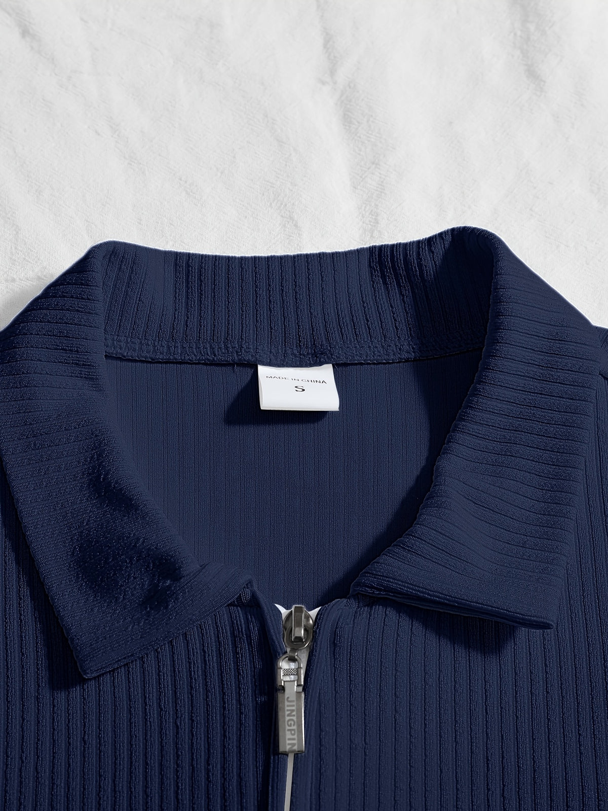 Men's Summer Casual Sports Polo Shirt, Outdoor Sports Printed Henley Shirt - Navy Color