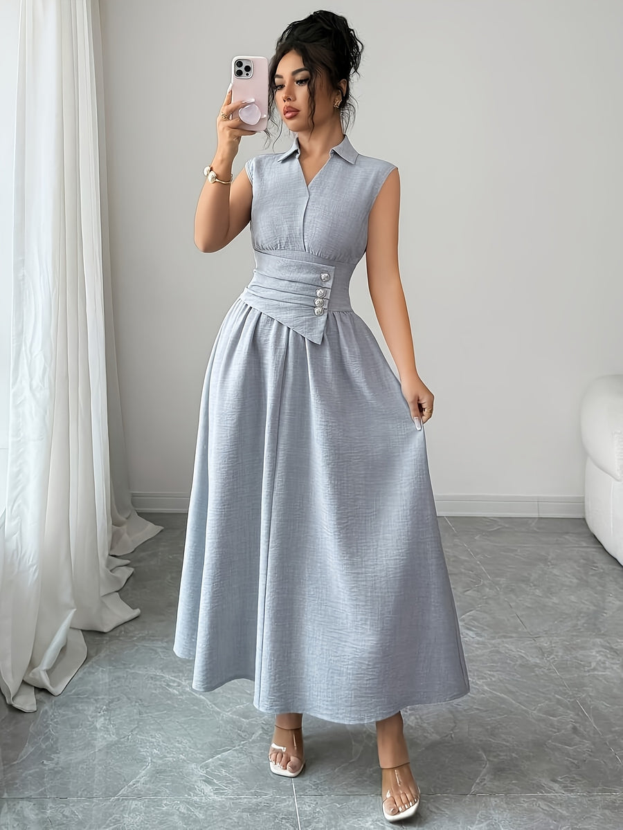 Women'S Elegant Casual Dress - Grey