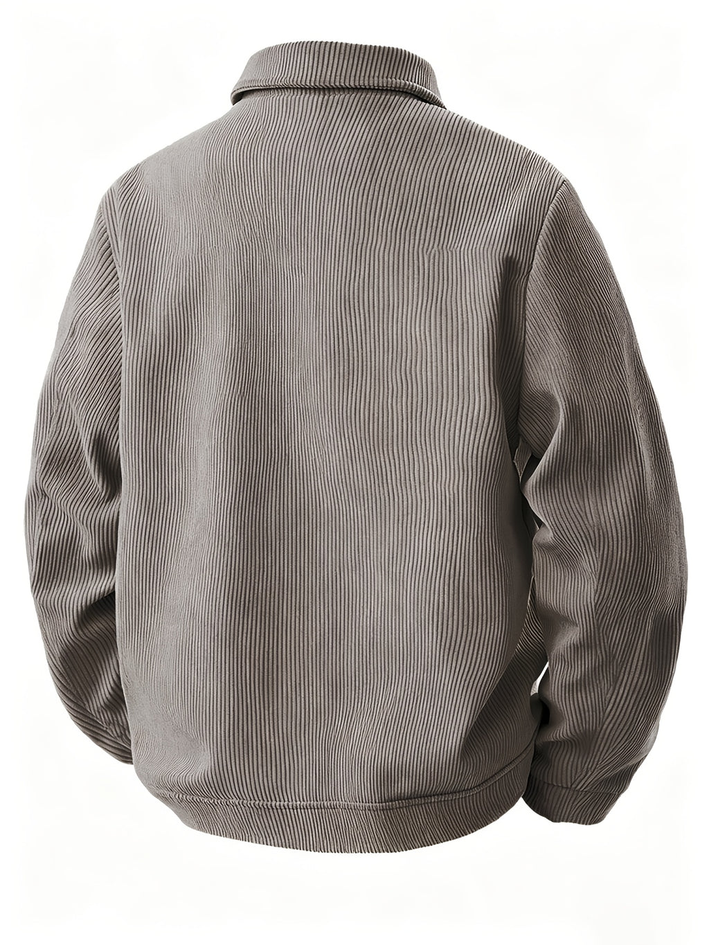 Men's Spring/Autumn Solid Color Long-Sleeve Functional Thermal Jacket, Corduroy Solid Color Jacket, Lapel Snap Button Closure Design, Upgraded Fabric, Multi-Functional Chest Pocket, Suitable for Daily Casual and Home Wear, Can Be Given as a Gift (Set - Grey+Apricot