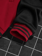 Heavy Fabric American Baseball Jacket, Durable And Non-Deforming, American Retro Street Style 1990 Large A Letter Coat - Burgundy
