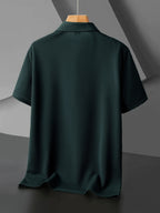 GS1080 Men's "C" Letter Print Breathable Summer Refreshing Quick-Dry Lapel Multi-pc 3pcs Polo Shirt, Men's Short-Sleeve T-Shirt, Men's Apparel Top for Golf, Fishing, Basketball, Camping, Beach - Charcoal-Green-Navy
