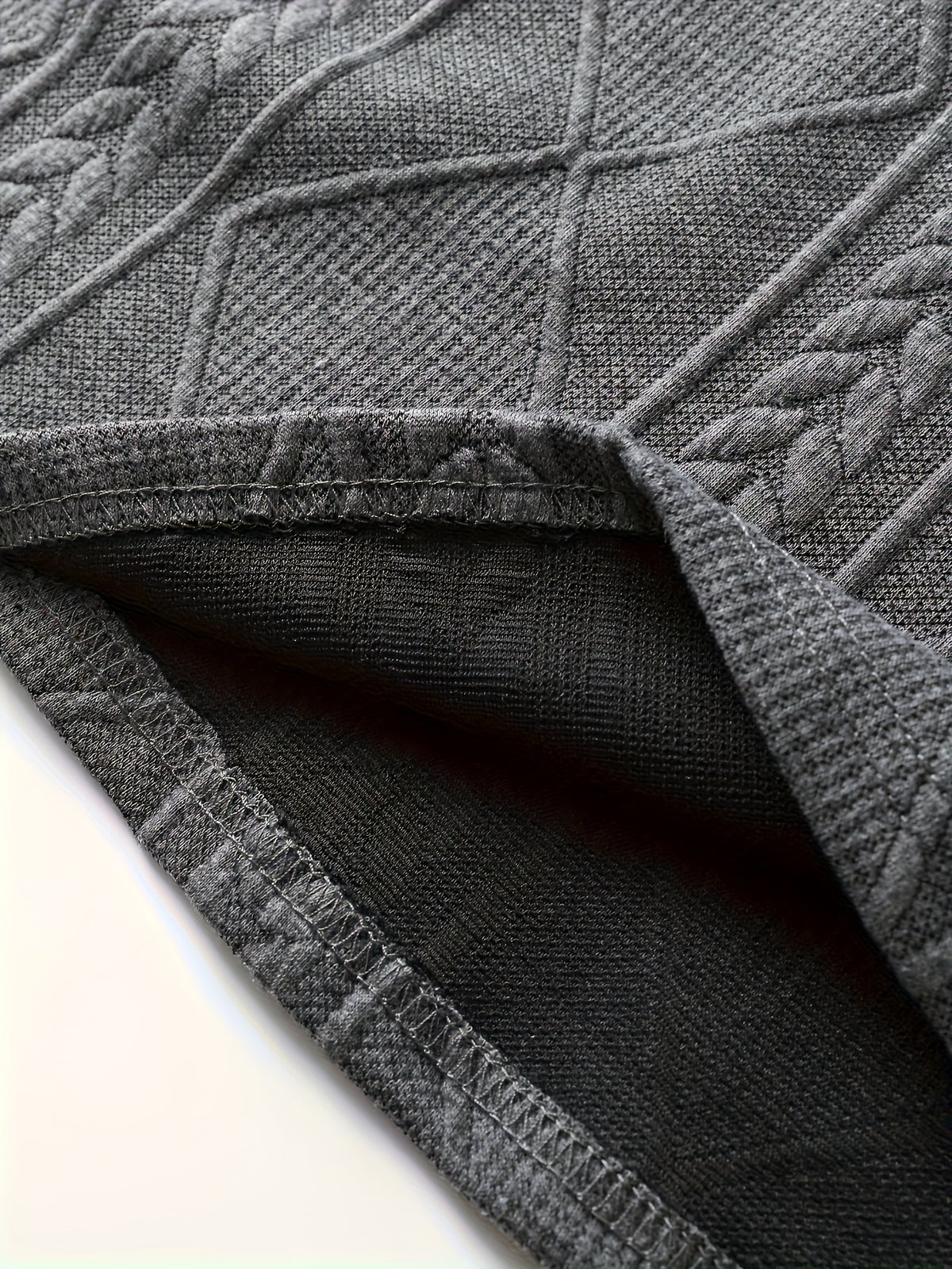 Men's Round Neck Casual Long Sleeve Top - Dark Gray