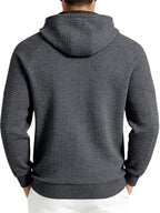 Maqiqi OBM Men's New Autumn/Winter Solid Color Warm and Comfortable Hooded Sweatshirt, Stylish and Versatile for Daily Casual, Work, Commuting, and Outdoor Activities - Dark Gray