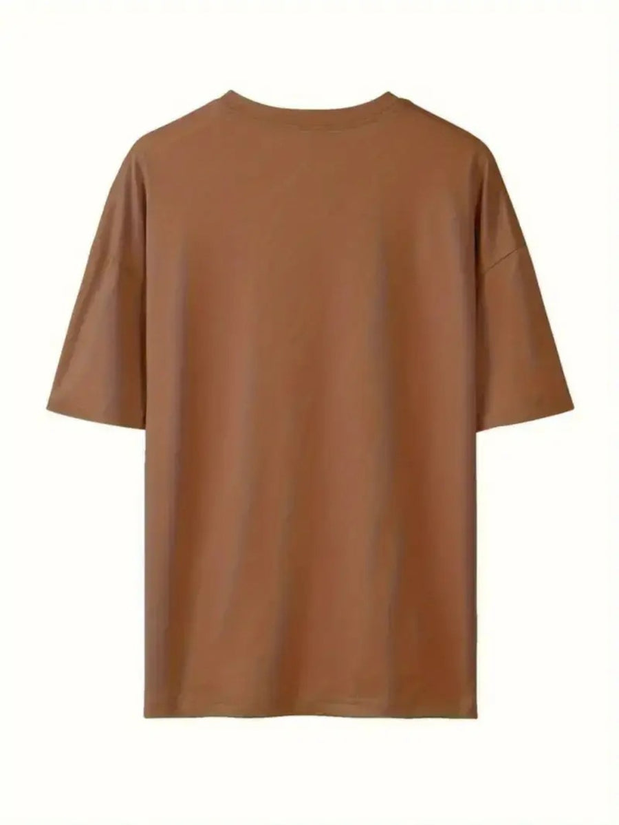 Women'S Disney-Themed T-Shirt Set Featuring a Casual Round Neck And Short Sleeves with a Winnie The Pooh Print, Perfect for Everyday Wear Or As a Gift. Ideal for Daily Outfits, Trendy Casual Wear - Coffee Brown