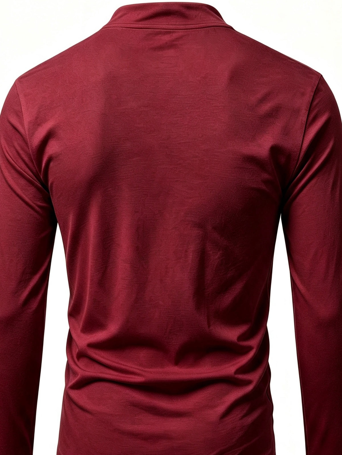 2026 New Men'S Casual Outdoor Tie-Neck Polo Shirt - K, Long Sleeve for All Seasons, Button-Less Design with Cross Drawstring, Stand Collar, Breathable And Comfortable, Quick-Dry - Burgundy
