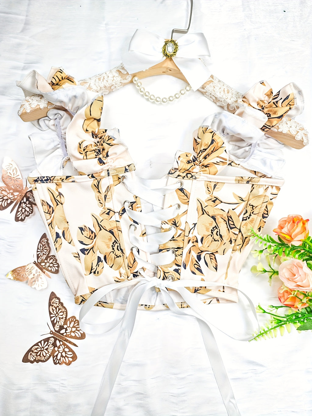 New Sexy Party Hot Backless Embroidered Top Patchwork Button-European Women'S Fashion Camisole Small Vest - Apricot