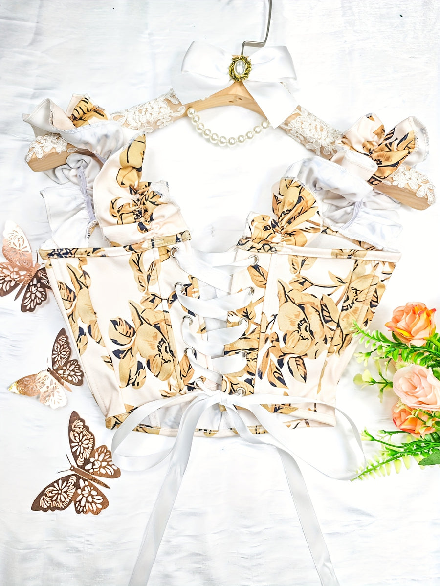 New Sexy Party Hot Backless Embroidered Top Patchwork Button-European Women'S Fashion Camisole Small Vest - Apricot