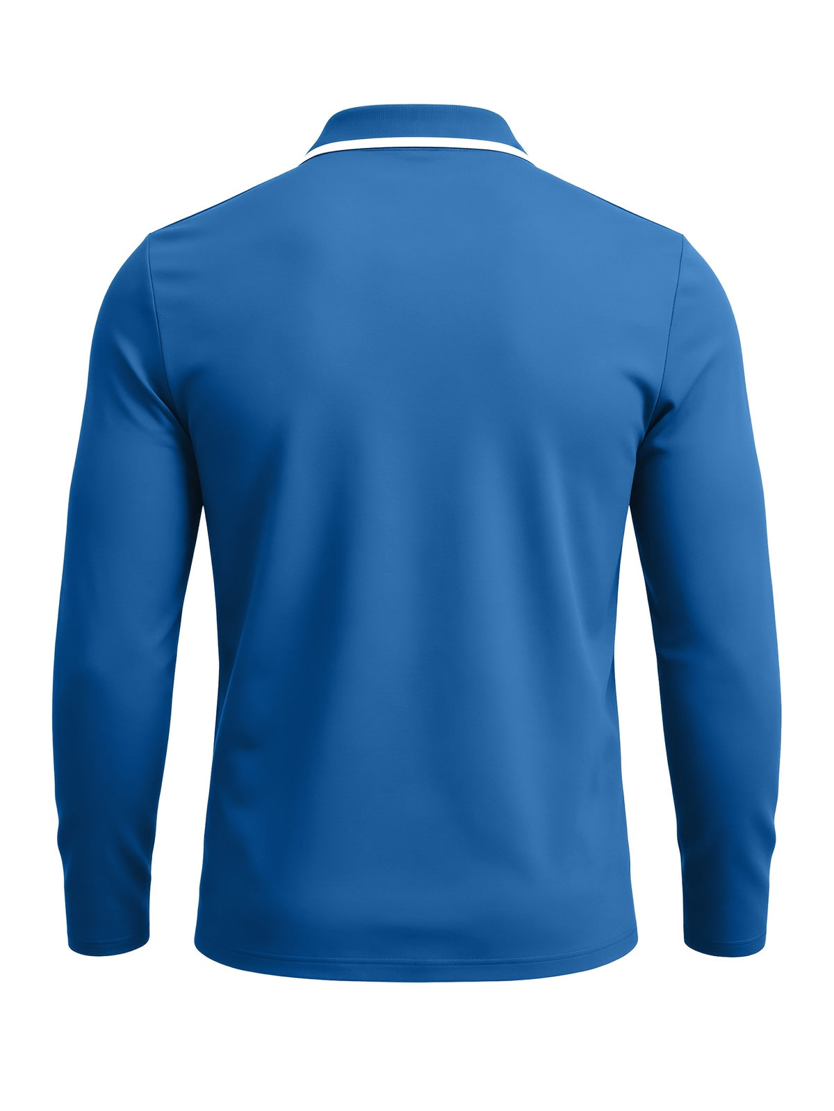Autumn Cross-Border American Men'S Long Sleeve Polo Shirt Men'S Base Layer Contrast Top - Lake Blue