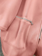 Women'S Fashion Jacket Zip-Up Coat - Peach