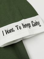 Color-Block Hooded Men'S Casual Letter Print Faux Two-Piece Short Sleeve T-Shirt - fern green