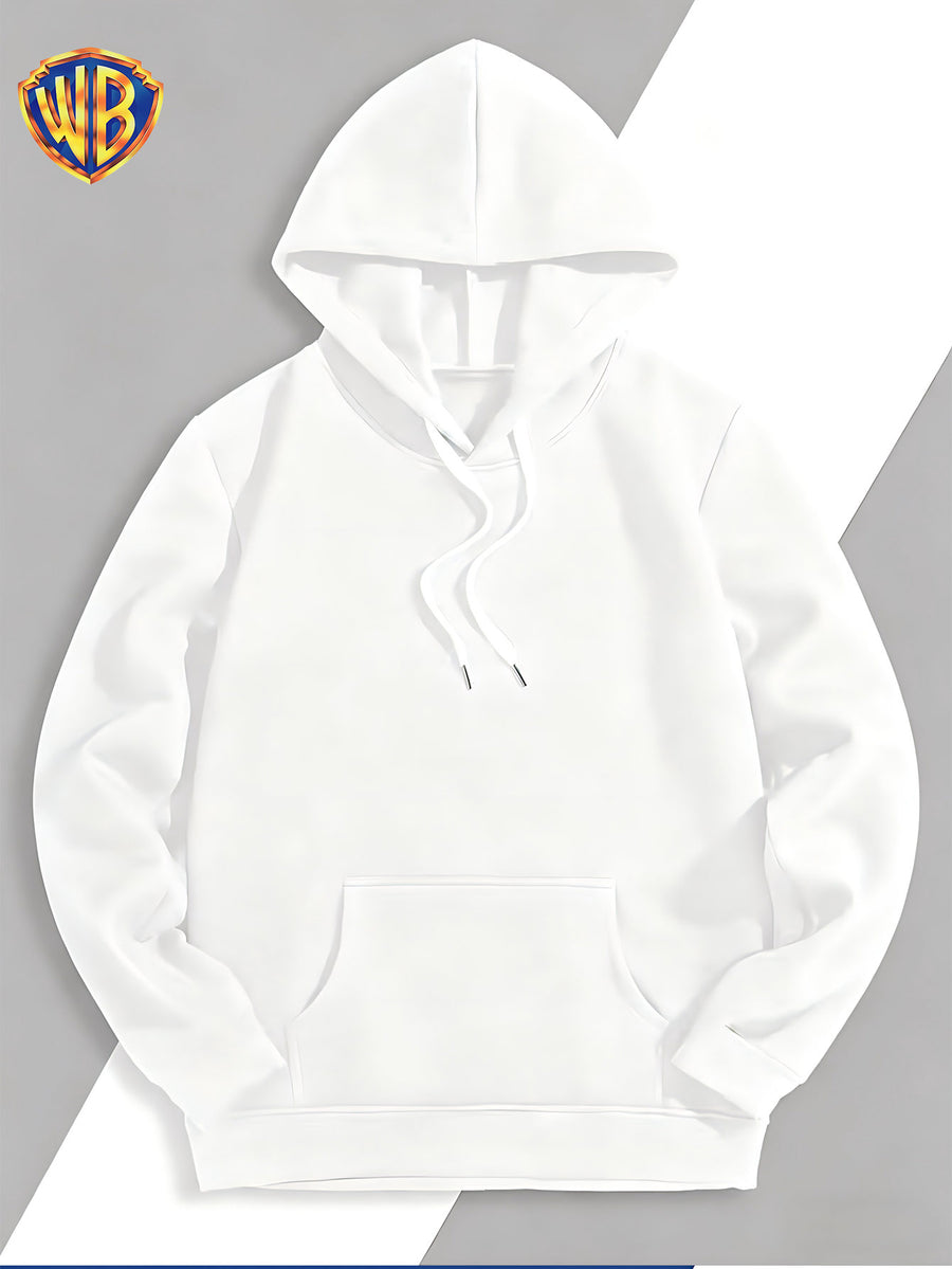 Dark and Edgy Style Hooded Sweatshirt, Featuring a Reimagined Clown Portrait Print with a Graffiti-like Texture That Exudes a Street Vibe. Packed with Streetwear Brand Attributes, It Unleashes a Free-spirited Aura and Is Unisex for Both Men and Women - White